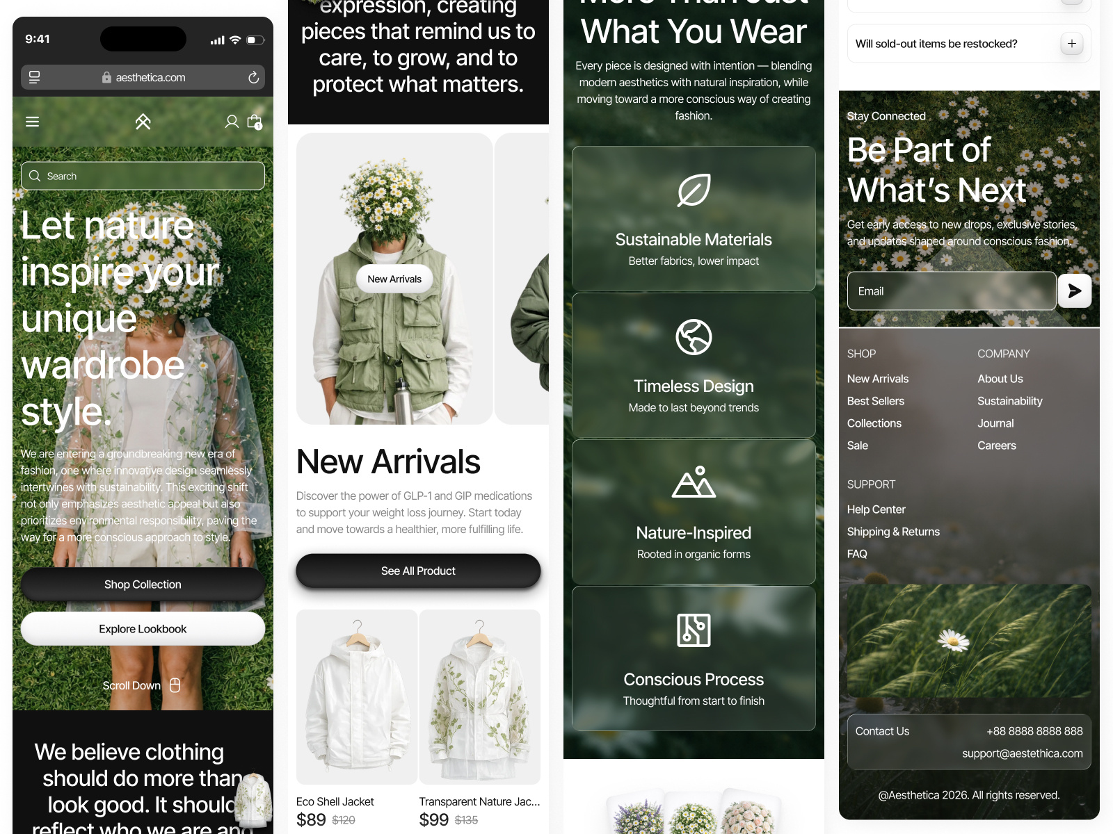 Example of Fashion E Commerce Website Landing Page