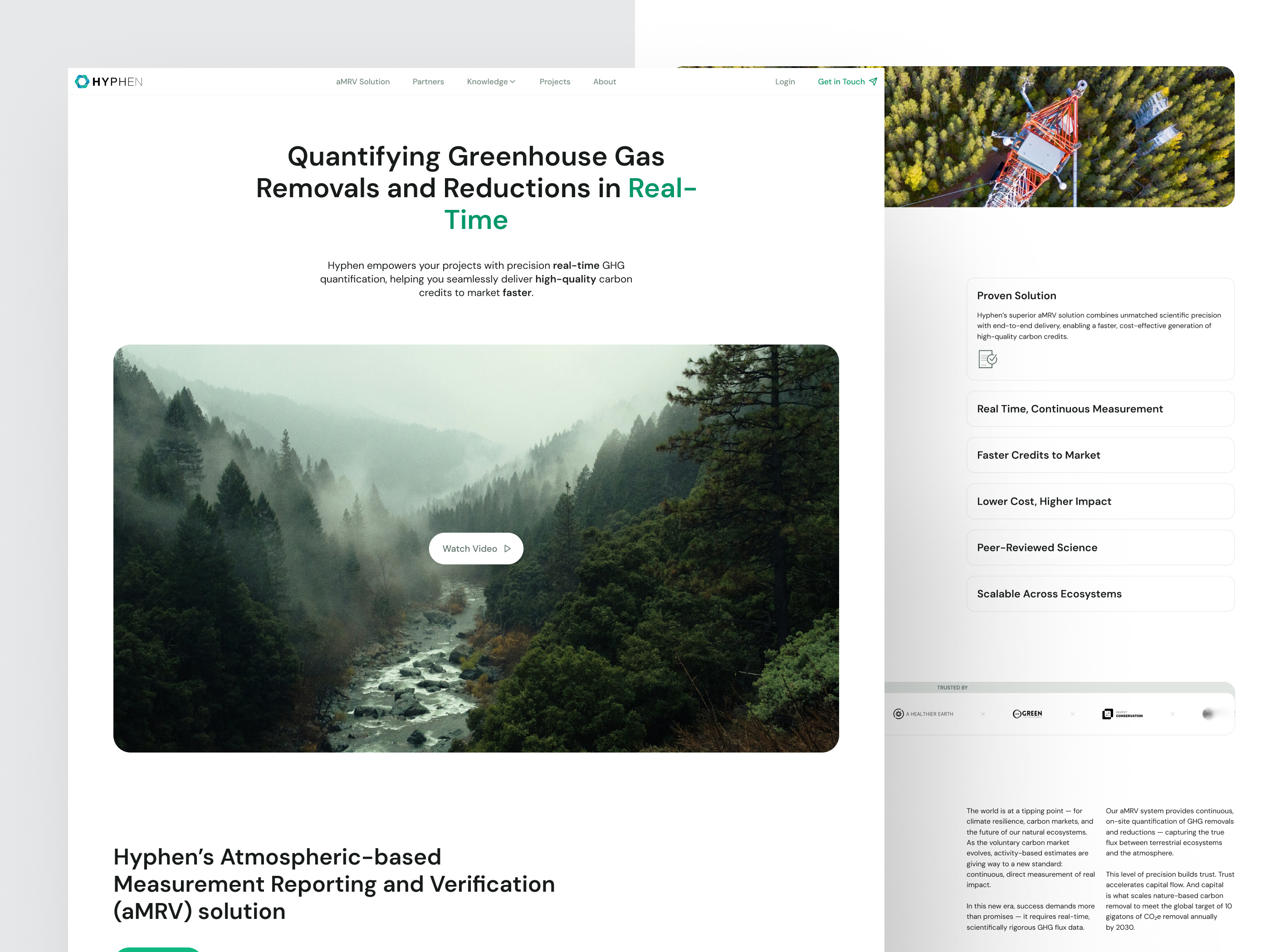 Landing Page for a Carbon Measurement and Verification Company