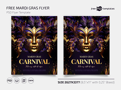 Free Mardi Gras Flyer Template carnival event events flyer flyers free freebie mardi gras photoshop print printed psd template templates