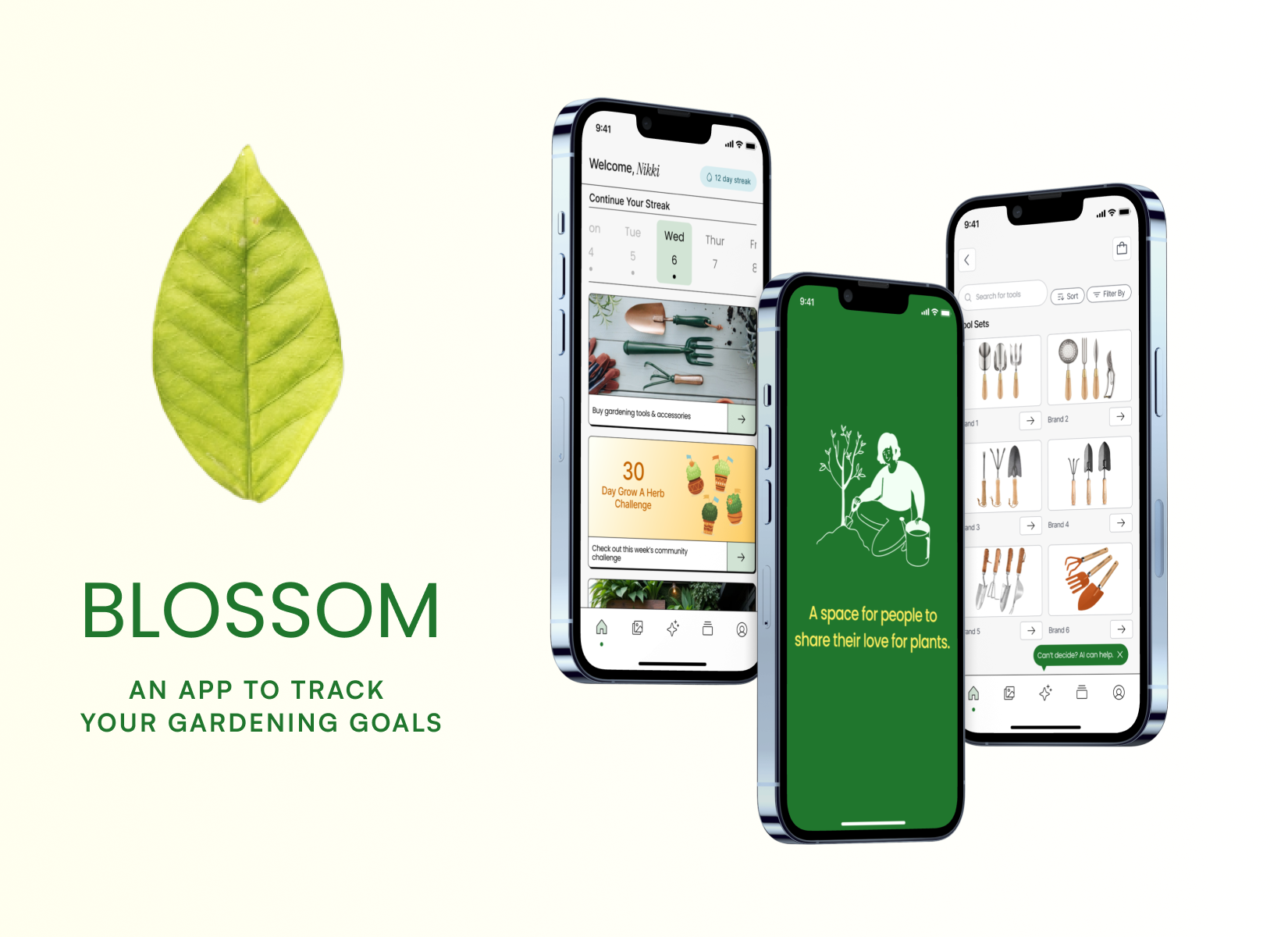 Blossom Gardening app case study case study design gardening app design mobile app design product design ui uiux ux