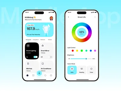 Smart Home Mobile App UI Design app design automation app designinspiration home control app home management minimal minimal app ui mobile app mobile application design mobile dashboard ui mobile ui inspiration product design smart home smart home app smart house smart living smart technology ui startup technology