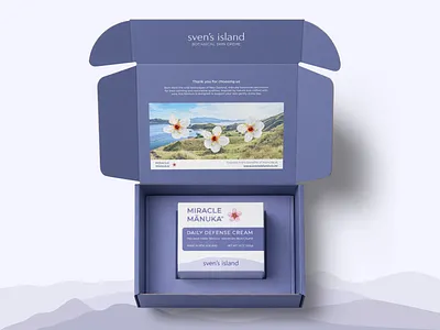 Sven's island | Cream jar packaging design box brand design brand identity branding cream design face flower health jar kids label logo manuka packaging packaging design routine skin skin care treatment