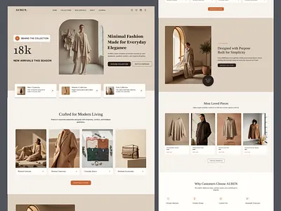 Minimal Luxury Fashion E-Commerce Website Design clothing store ecommerce design ecommerce ui fashion ui fashion website lifestyle brand luxury fashion minimal web design online boutique ui ux design