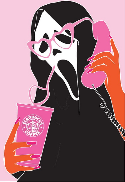 Scream but PINKK fashion illustration procreate