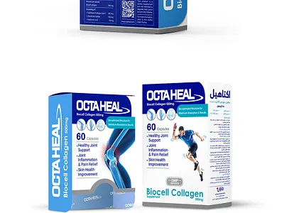 OCTAHEAL Supplement Packaging Design 3d branding design graphic design logo mockup packaging