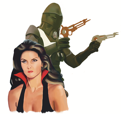 Starcrash Characters Paintings illustration