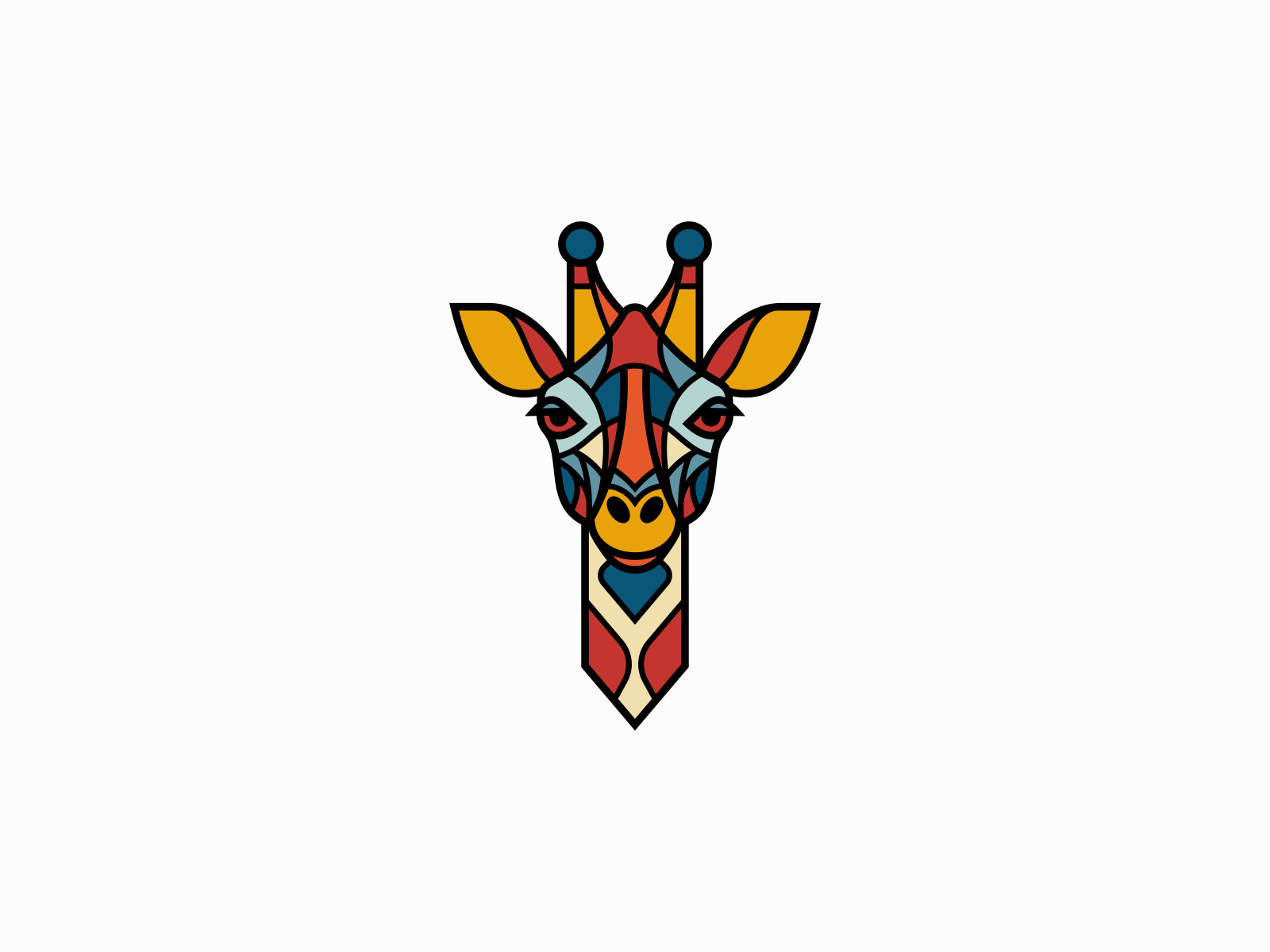 Line Art Giraffe Head Logo