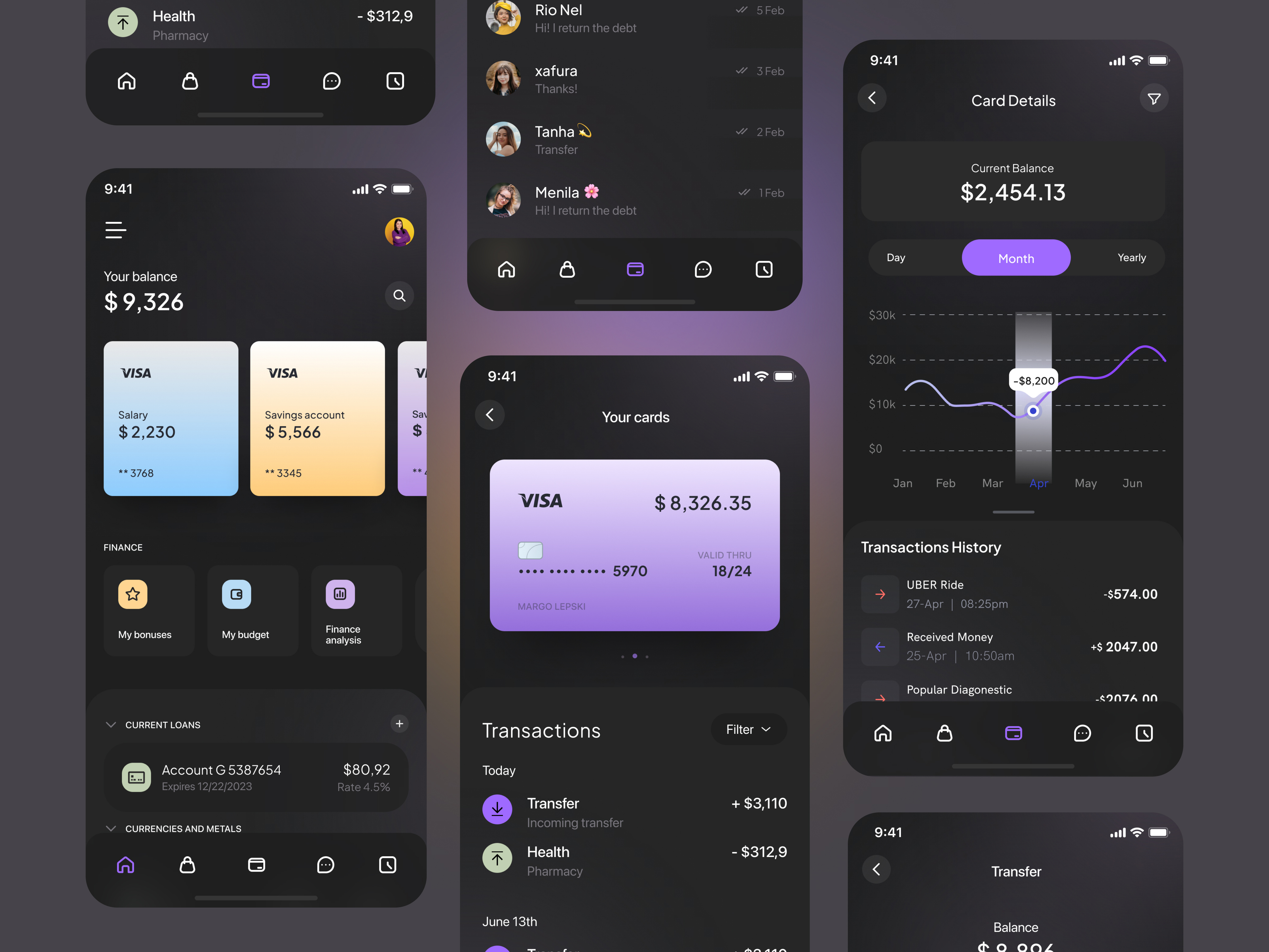 Example of Mobile App Design (6 Screens)