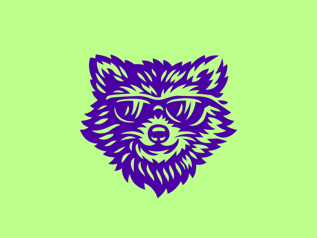 Cool raccoon wearing sunglasses Logo