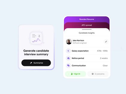 AI Recruiting Dashboard | SaaS Widget & Popup |  Simply AI