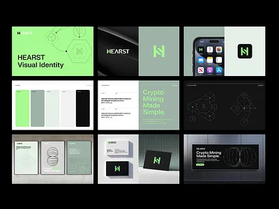 Crypto Mining Brand System — Logo, Colors & Guidelines appicon brandguidelines brandidentity branding businesscard colorpalette corporateidentity cryptobranding cryptologo geometriclogo greenbranding logodesign logomark miningplatform modernbranding startupbranding techbranding typography visualidentity web3branding