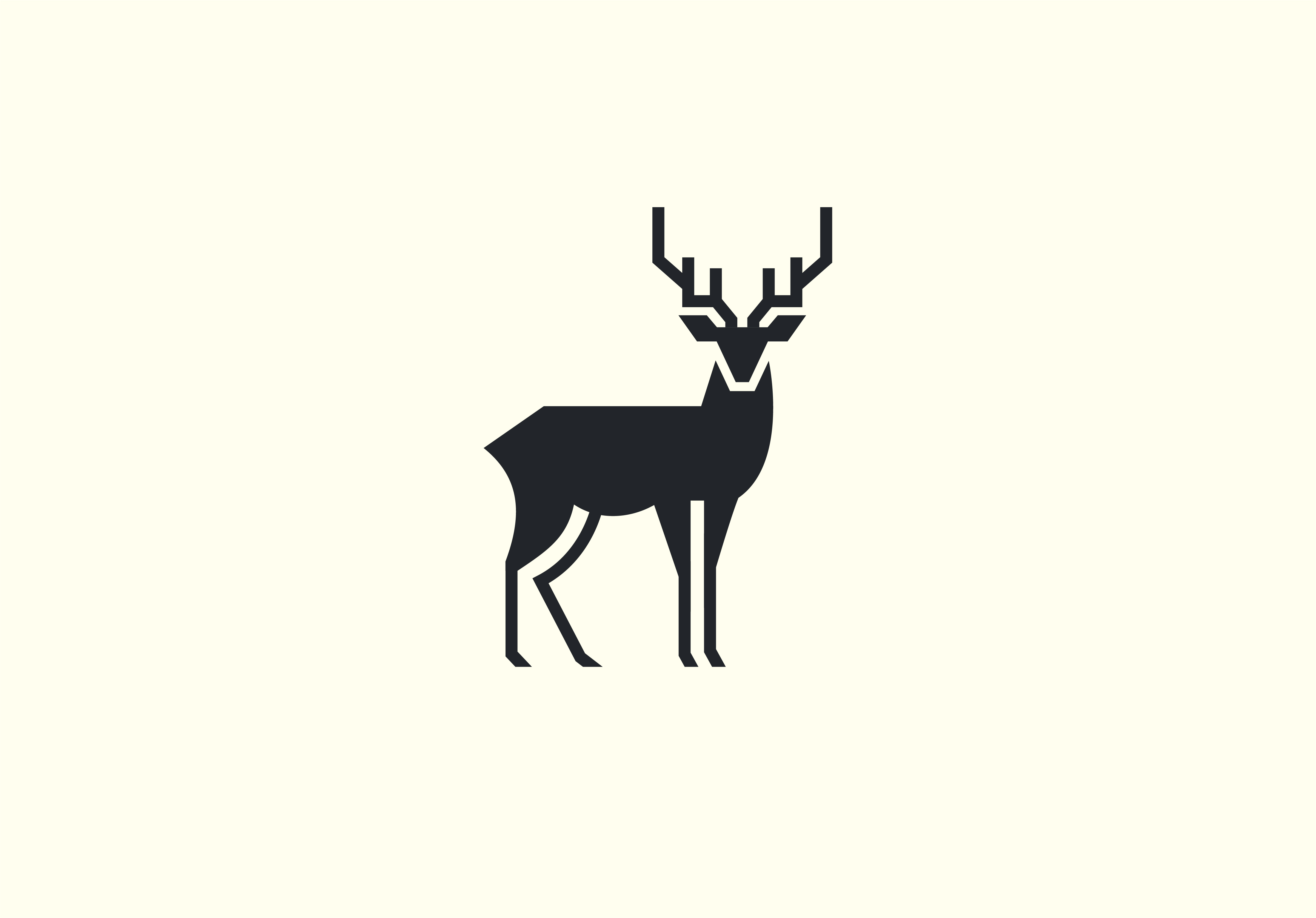 Minimalist deer logo design