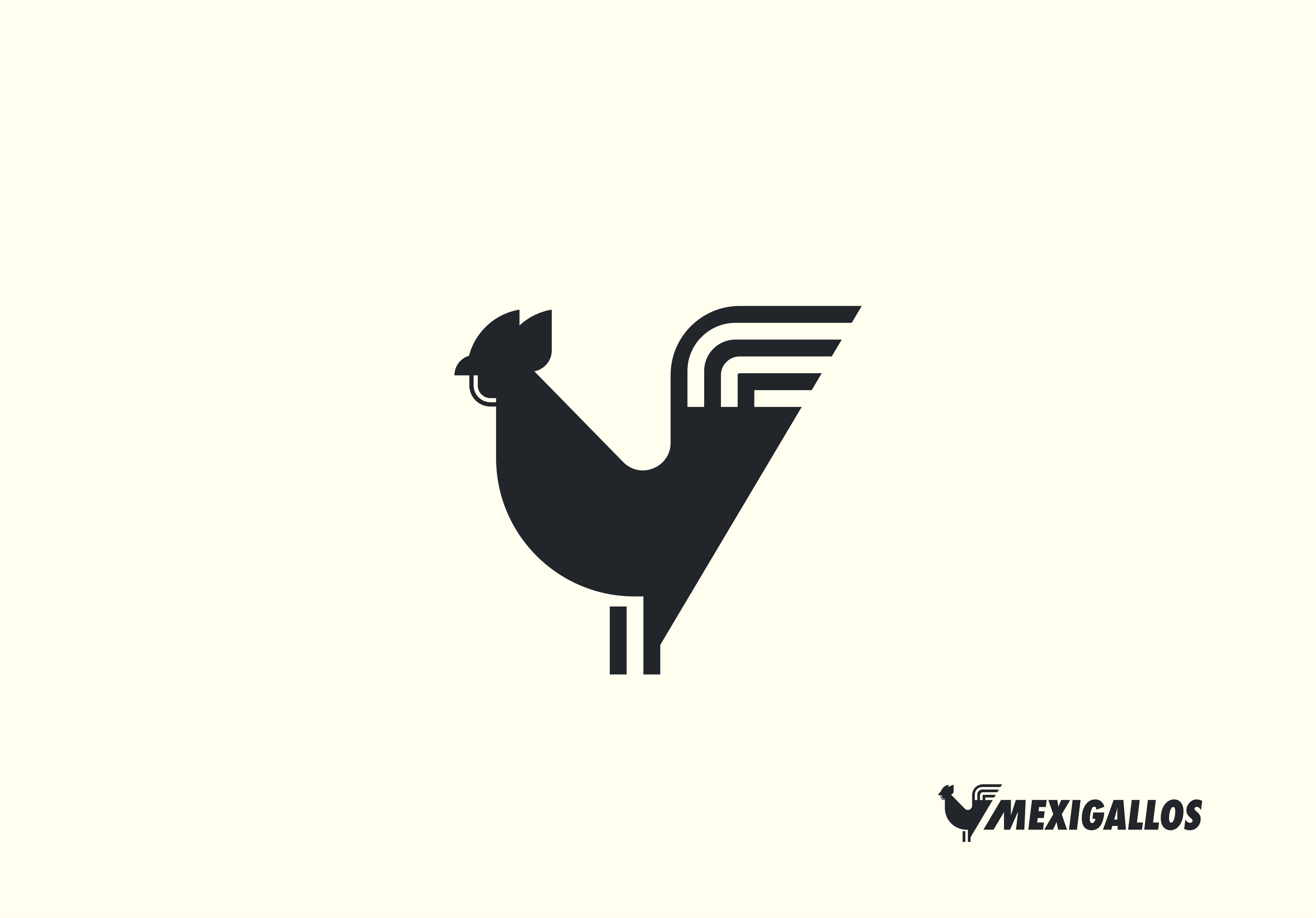 Modern rooster logo design