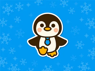Penguin Make Business Logo animal baby branding business cartoon character cute design flat funny ice illustration kawaii kids logo mascot outline penguin sticker vector