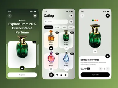 Luxury Perfume Shopping App — Mobile UI Design e commerce app ecommerce fashion ecommerce app fragrance ios mobile mobile app mobile responsive ecommerce modern ecommerce ui online shop perfume app ui perfume e commerce perfume ecommerce perfume ecommerce website perfume visual design product design ui ux web web design