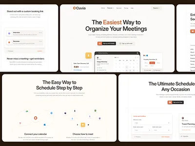 Meeting Scheduling Website ai interface meeting product saas service ui ux web