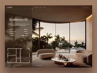 Luxury Real Estate Website UI architecture editorial hospitality hotel interior landing page luxury website property real estate real estate website resort website villa web design