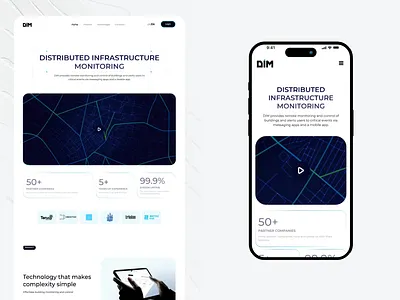 DIM Systems — Smart Infrastructure Monitoring Website animation case study clean design dashboard iot modern design monitoring product design sensors uxui website