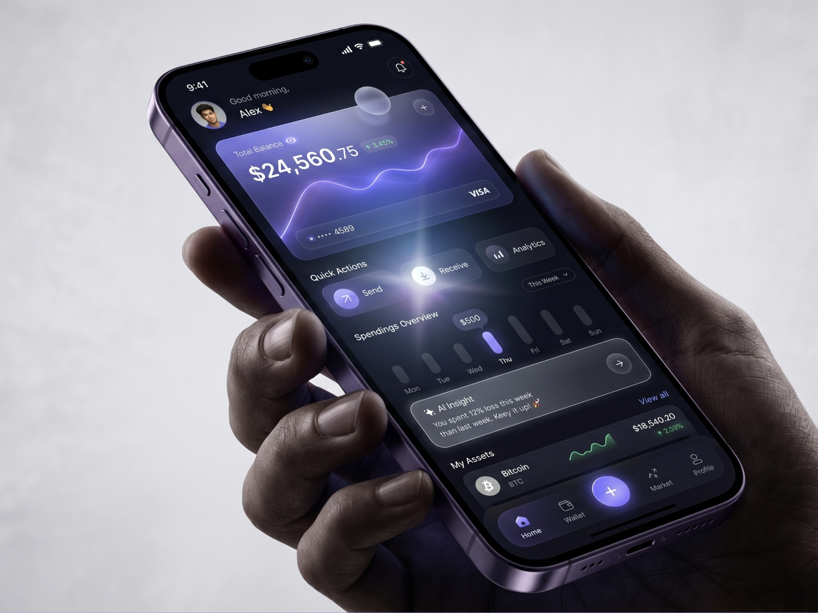 Neon Finance — Banking & Crypto Wallet Mobile UI
