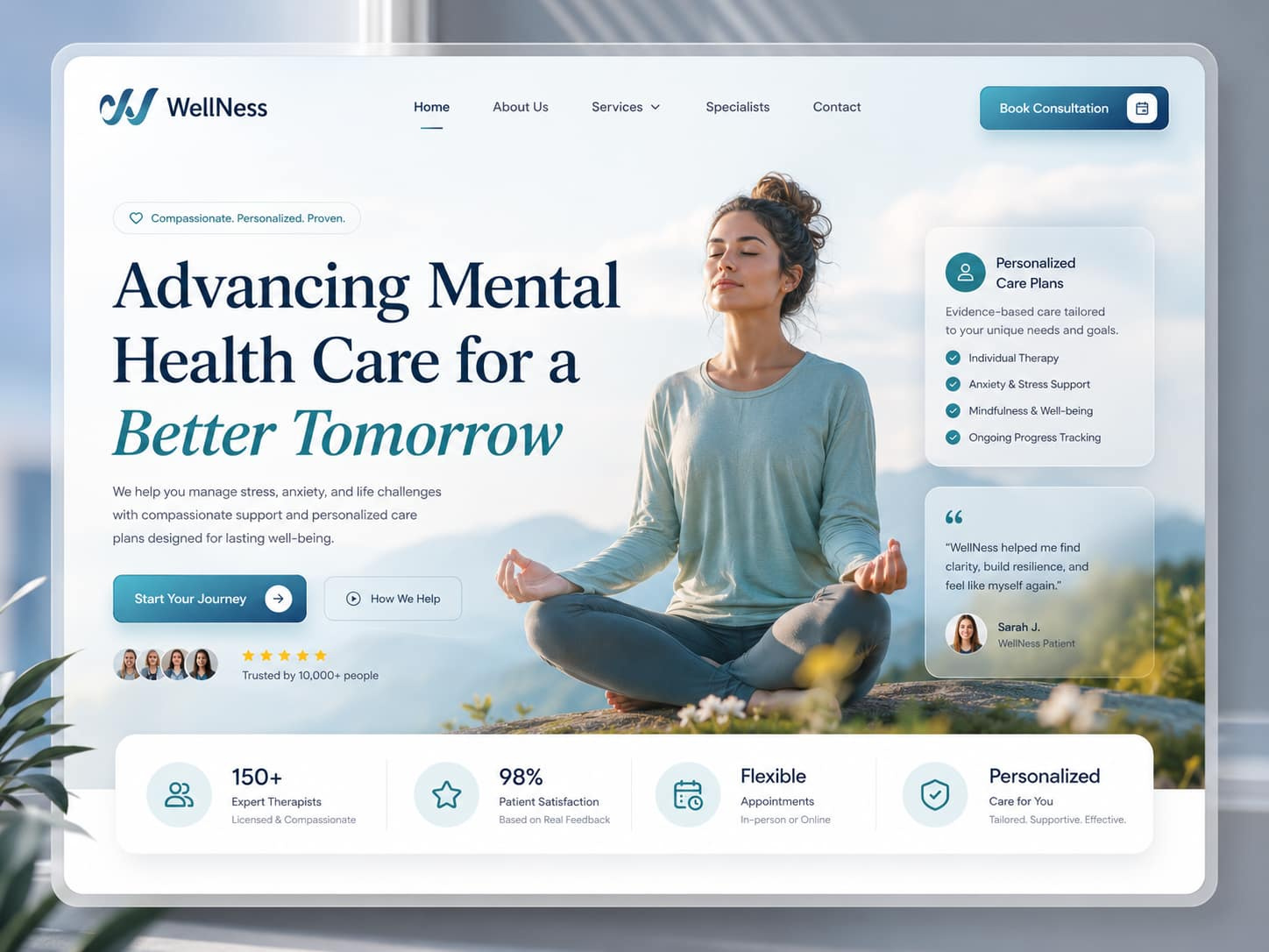 Example of Healthcare Landing Page UI/UX Design