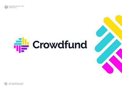 Non-profit Organization Logo - crowdfunding logo - CF letter Log branding c logo