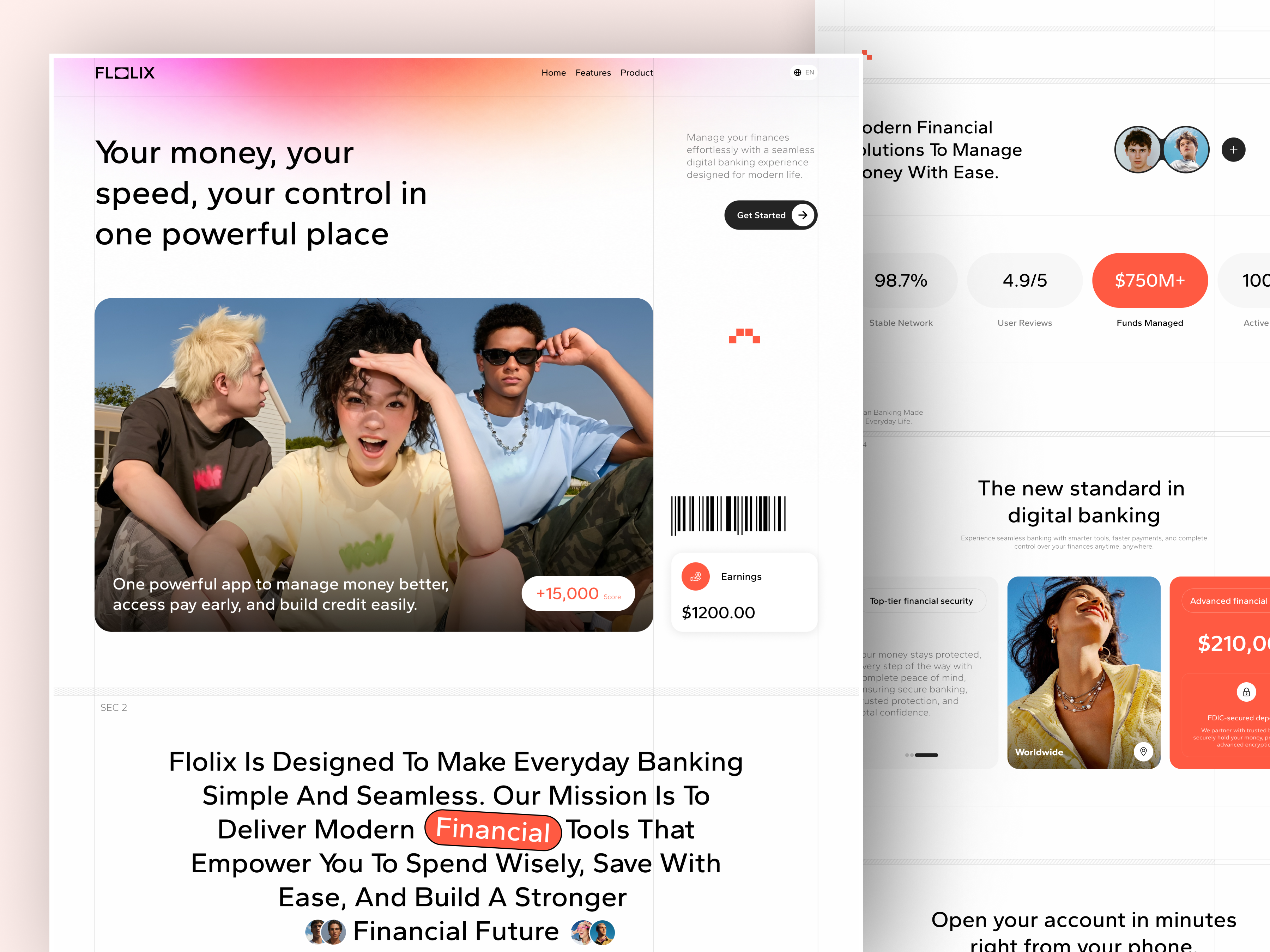 Fintech Landing Page Design