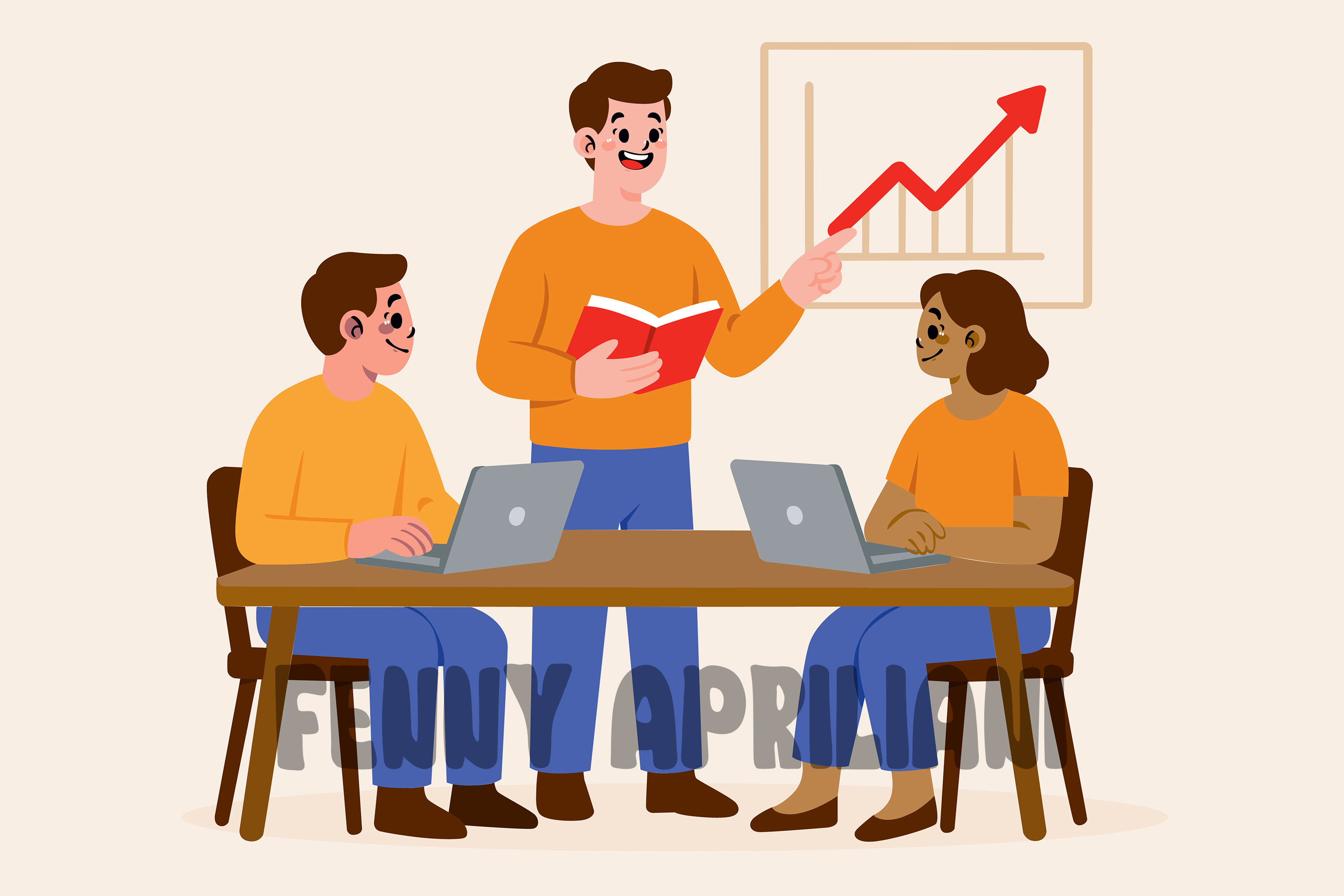 Business Meeting with Growth Chart