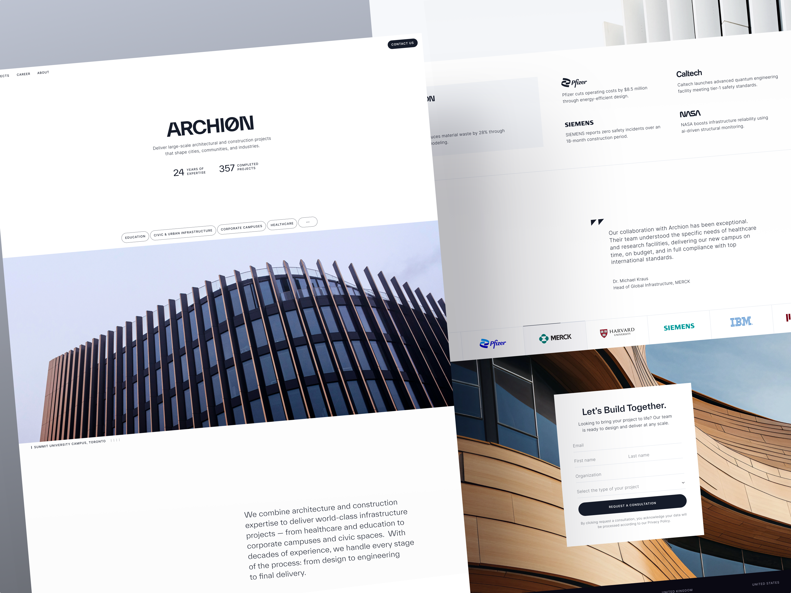 Landing Page for Architectural and Construction Company