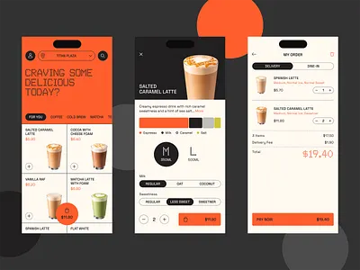 Coffee App brutalism cafe clean coffee delivery graphic design interface ios app minimalism nothing simple ui uiux ux