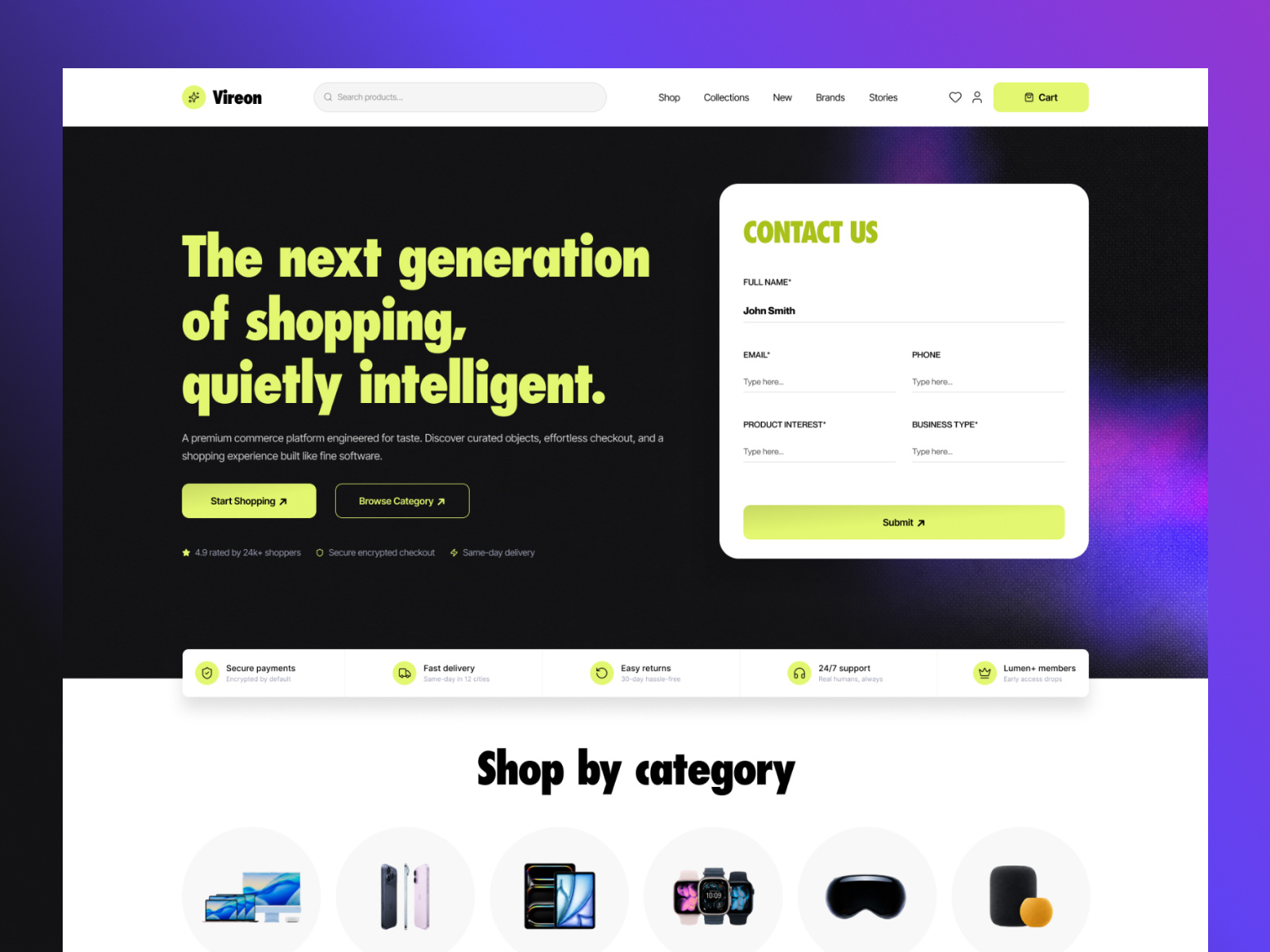 Example of Vireon – Next-Generation E-Commerce Experience