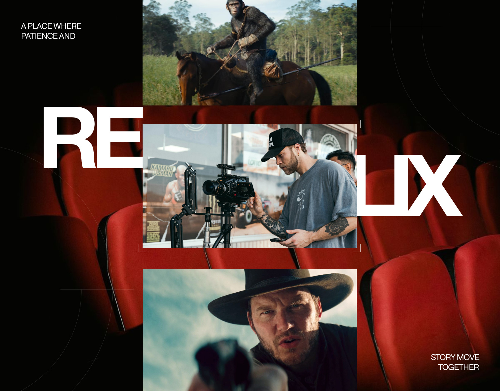 Reelix — Cinematic Film Experience branding cinematic creativeagency darkui filmmaking filmproduction interactiondesign landingpage moviewebsite portfolio uiux uxdesign webdesign