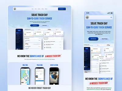 Saas Website Design blue design business optimization business solutions clean design landing page design minimal design modern design saas saas landing page saas landing page design saas product saas product design saas ui design saas websote design shoreline waste solution startup website design website for saas