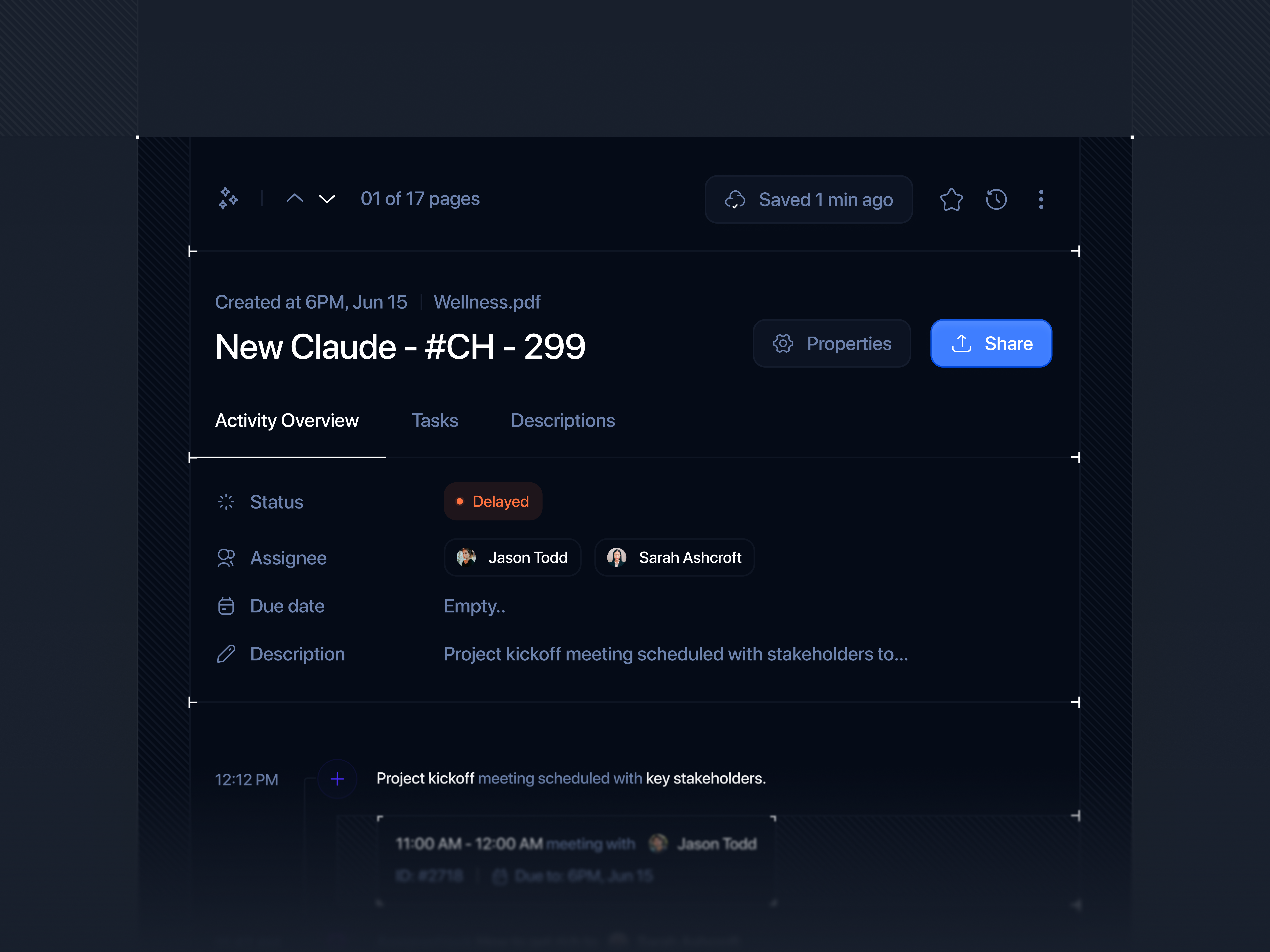 Task Management App Modal - Dark Mode app clean collaborate dark dark mode dashboard interface management minimal modal notion style task task management ui user interface ux web web design website website design