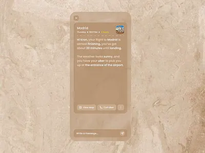 Minimal UI - Flight Attendant - AI Chat ai airspace attendant chatbot design flight flying glass graphic design minimal ui