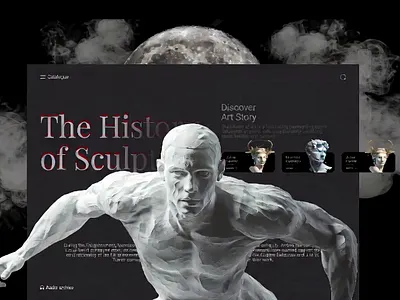 Art Gallery — Immersive Motion Design Hero Section 🎨✨ art gallery editorial hero section landing page motion design motion graphics web design