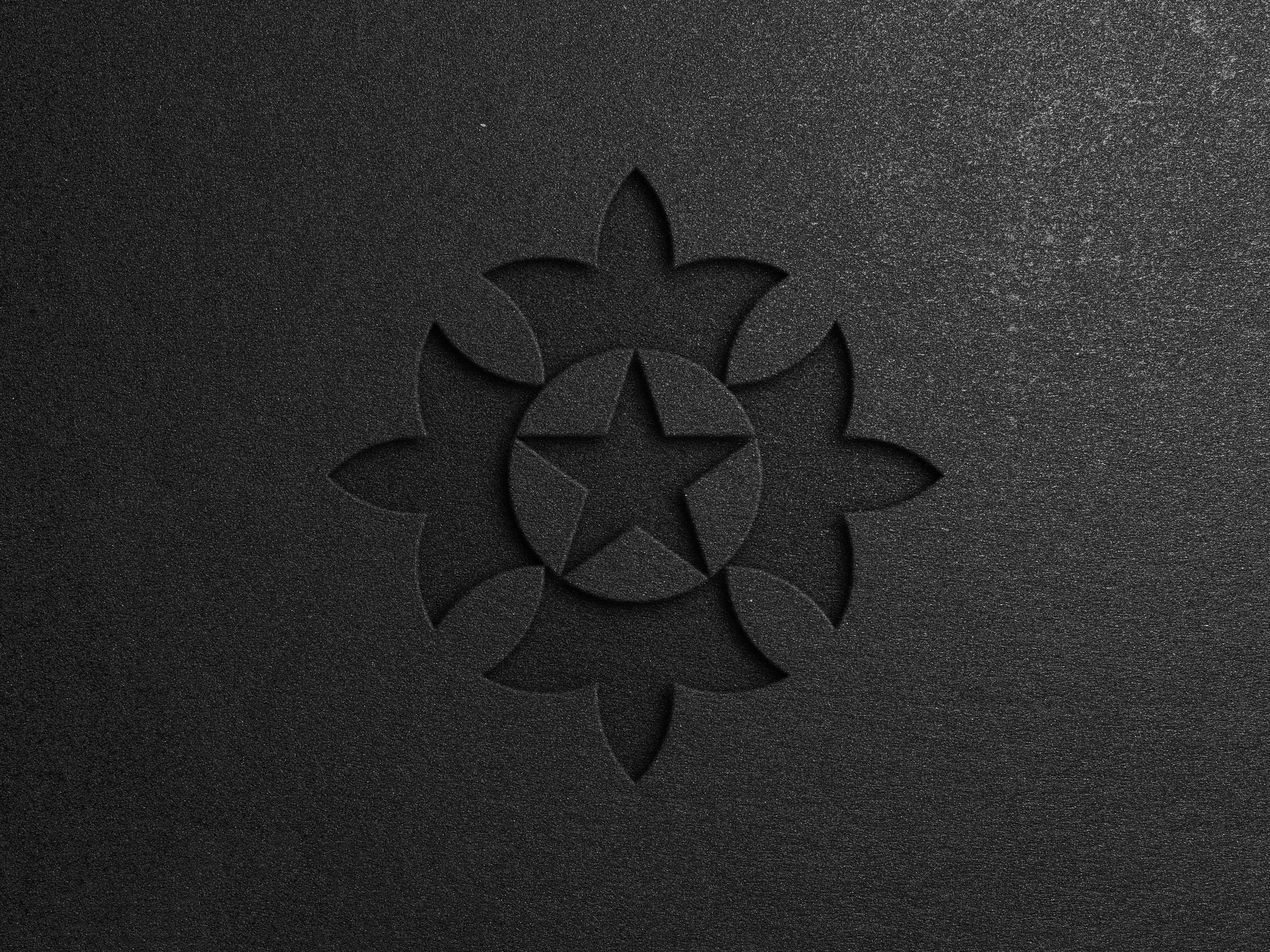 Luxury Debossed Emblem – Minimalist Matte Black Mockup