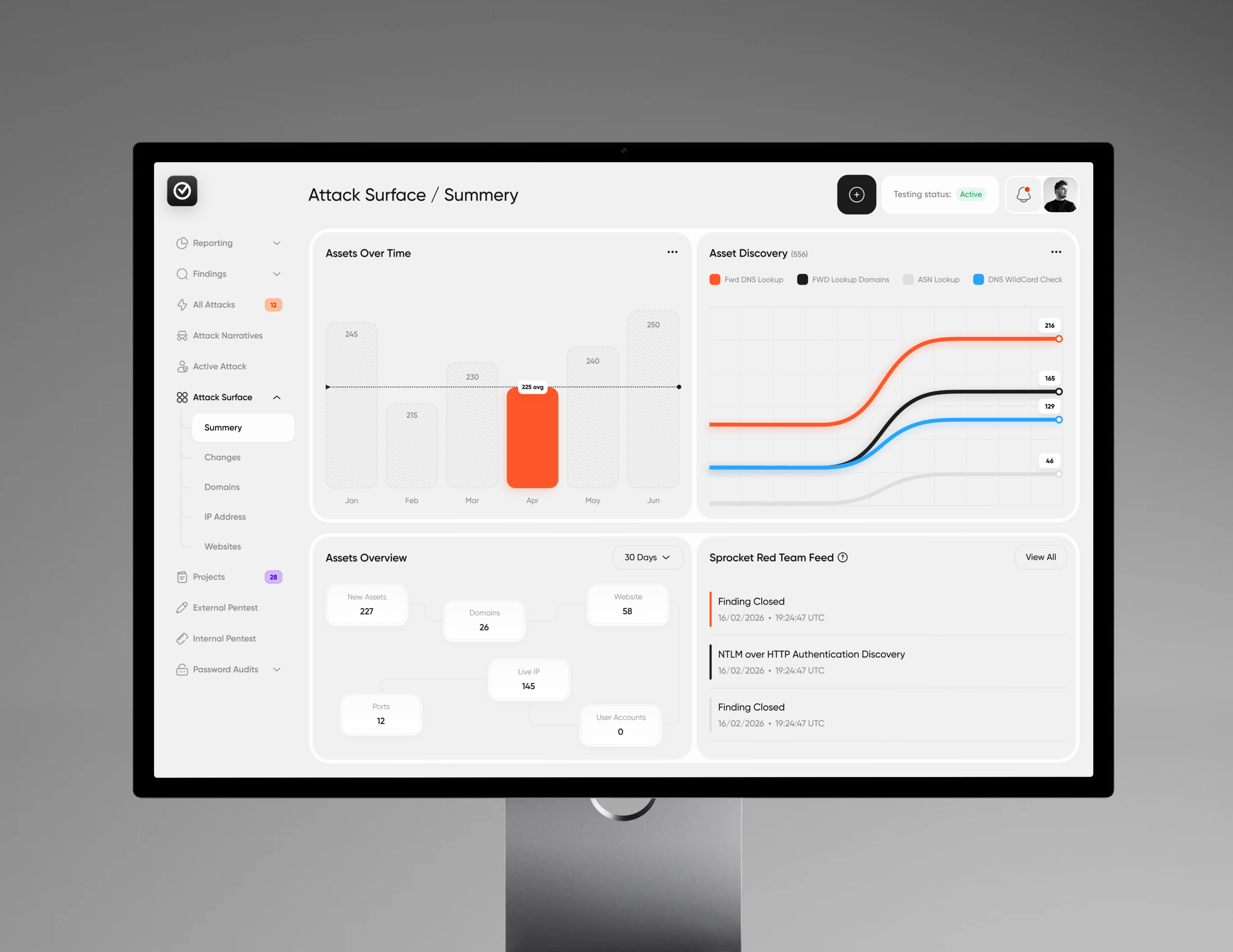 Cyber security dashboard - Attack surface summery admin panel analysis attack surface attack surface management attack surface summery dashboard design data visualization enterprise ui interface design monitoring dashboard product design saas design security analytics security dashboard security management threat analysis white ui