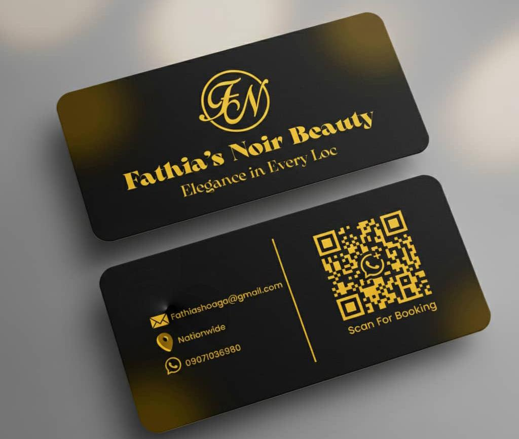 Fathia NOIR Beauty 3d branding logo