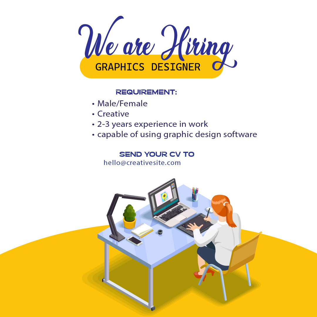Creative ~Job Hiring Ads Concept (Graphics Design)