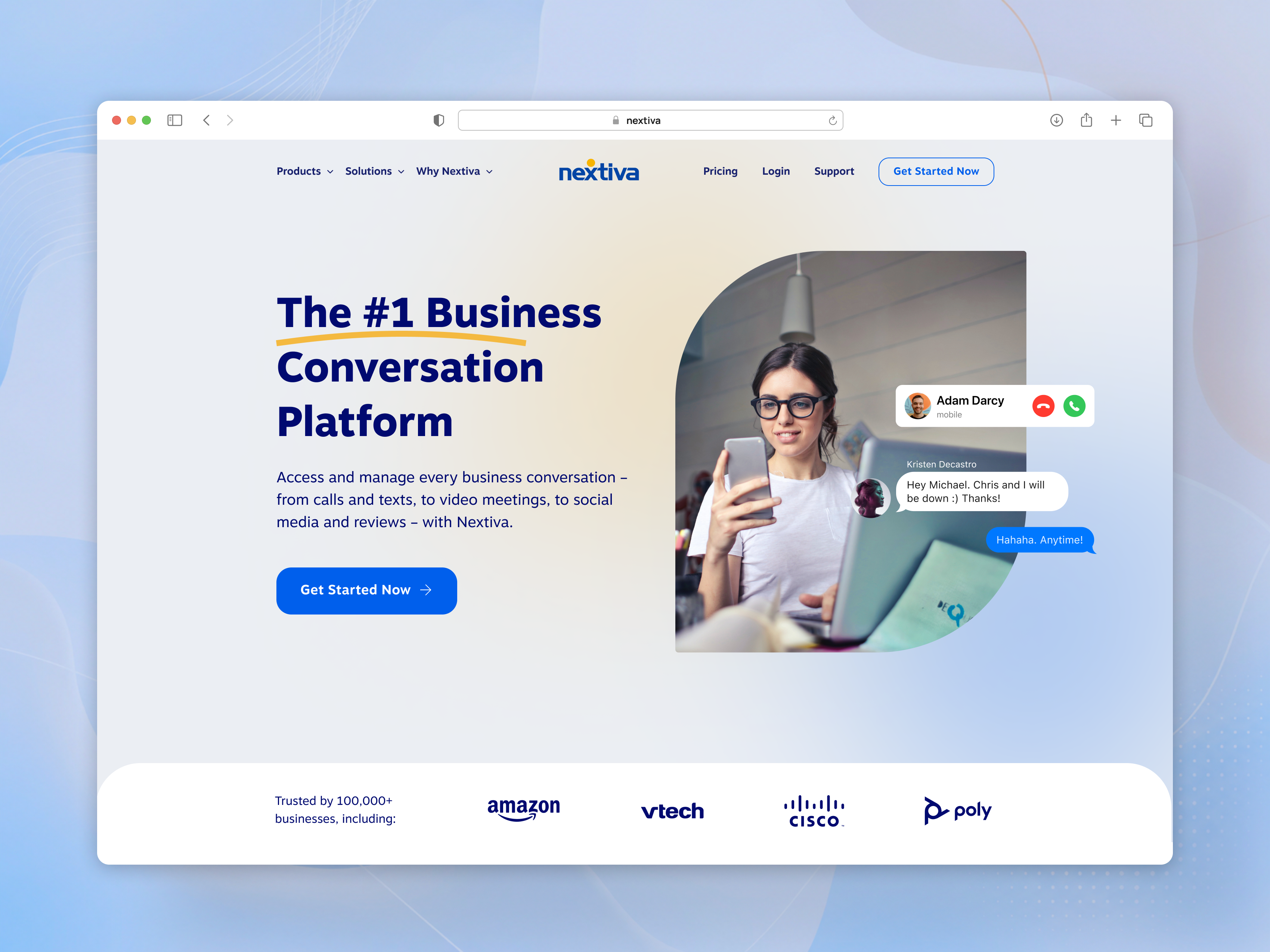 Nextiva - B2B Communication Solutions b2b b2b website b2c branding design enterprise website graphic design landing page saas saas website start up tech website ui user experience voip webflow website design