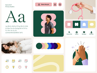 Vivian Brand Refinements brand identity brand system branding colors design system healthcare icon system illustration journey lines navigation nurse path photography product shapes typography ui ux visual identity vivian