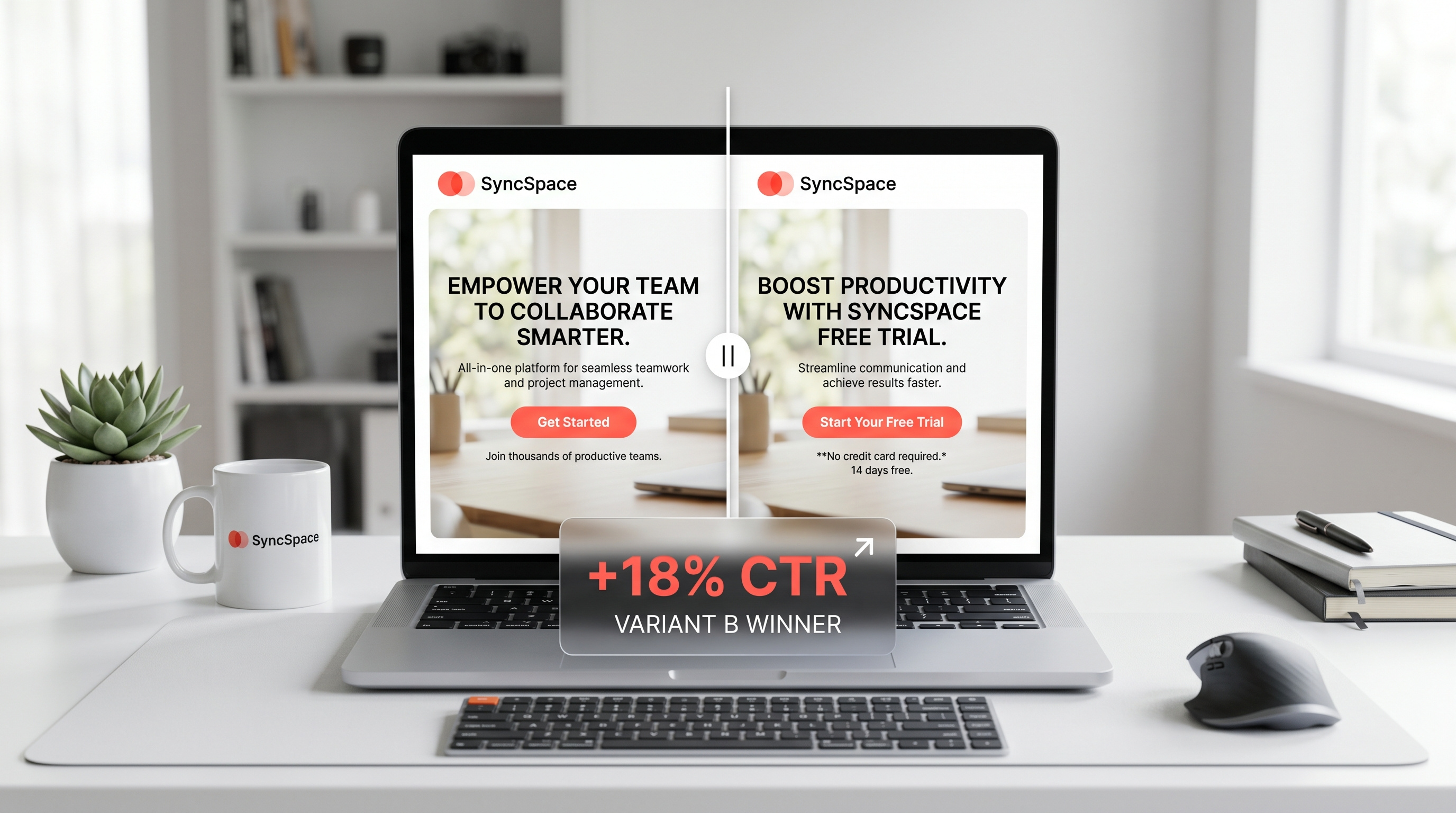 Example of SaaS Landing Page Optimization: A/B Test Yields +18% CTR