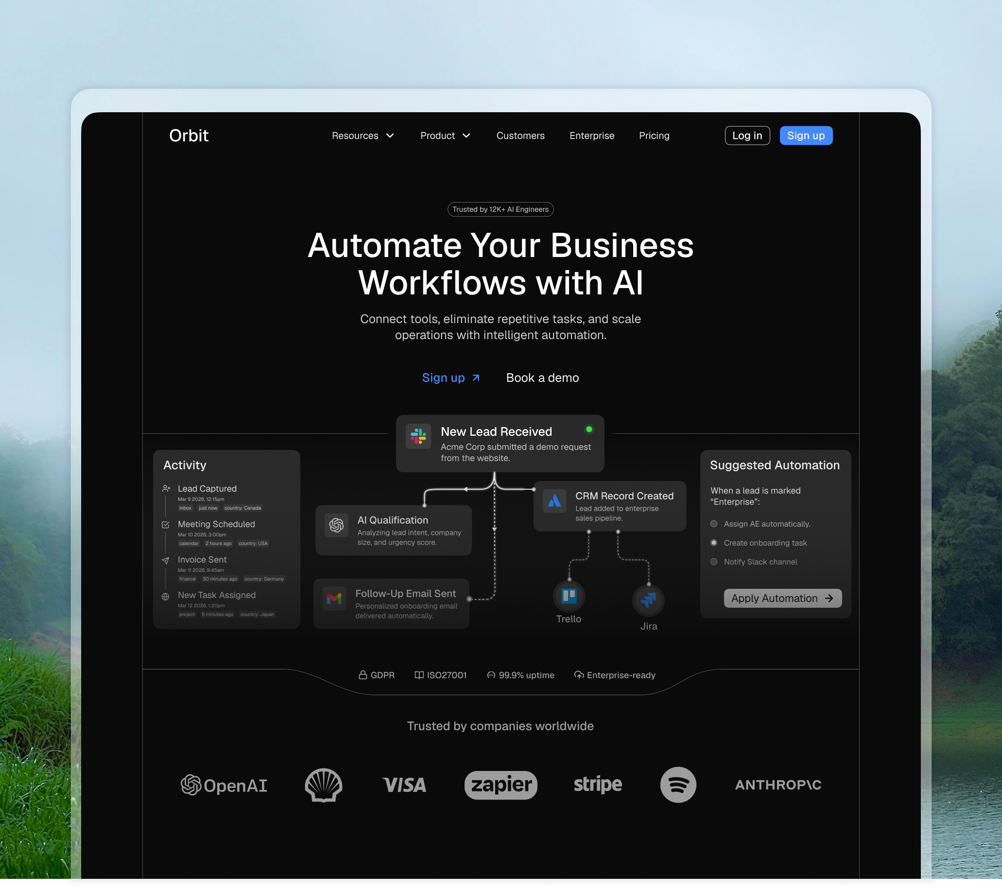 Landing Page Design ai automation darkmode dashboard figma landing page minimal design product design saas saas landing page ui ui design ux