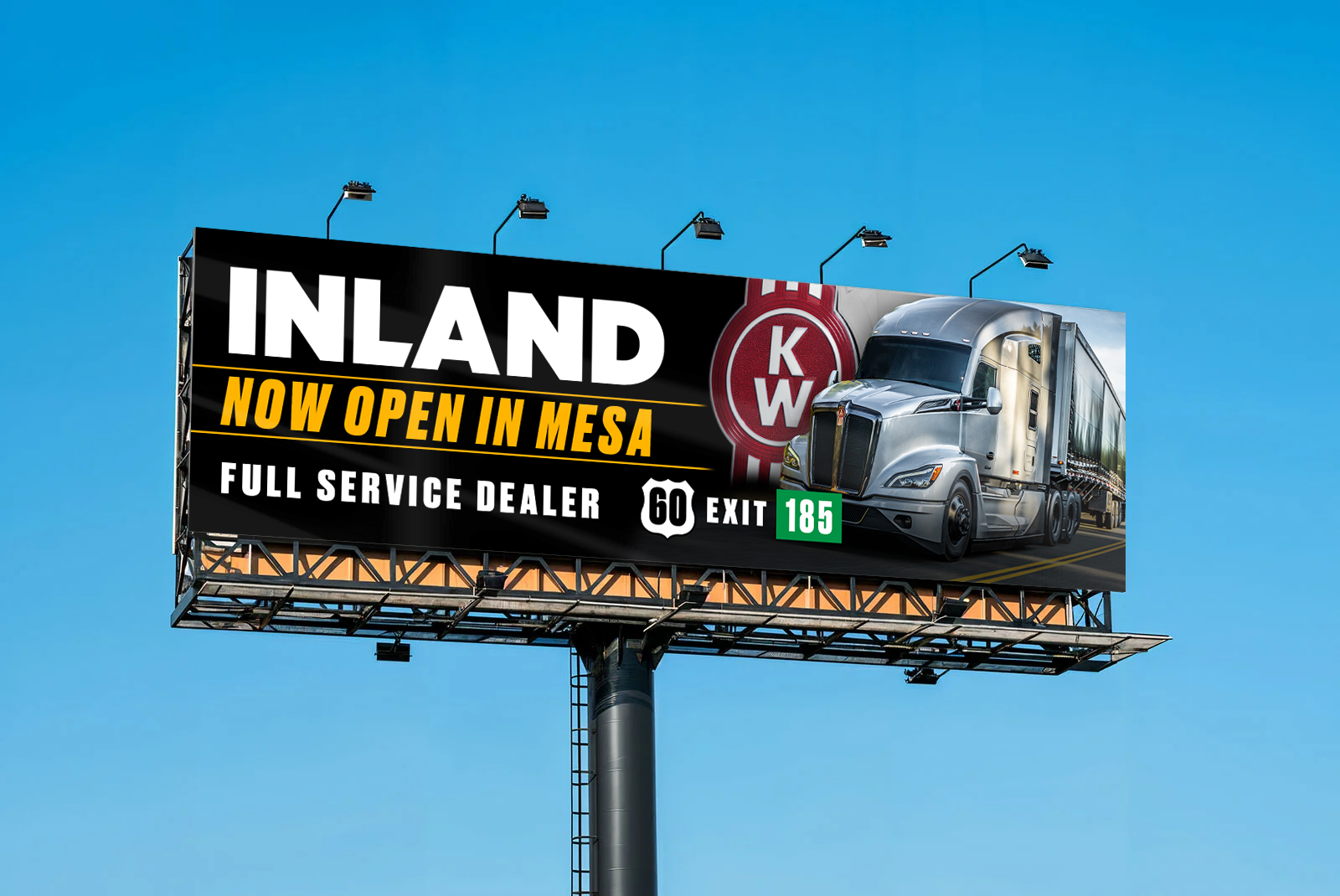Inland Kenworth Billboard - Heavy Equipment Dealer Advertising