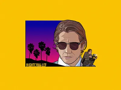 Nightcrawler california crime cult classic fanart illustration illustration art illustrator ilustracion jake gyllenhaal los angeles lou bloom lud0 lud089 movies neo noir nightcrawler noir poster suspense thriller