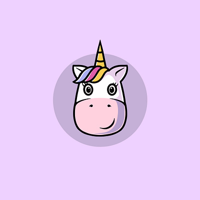 Cute Unicorn smiling animal cartoon chocolate clipart cute cute face design face fantasy fiction graphic design happy icon illustration kawaii logo mamals mythology smiling wildlife