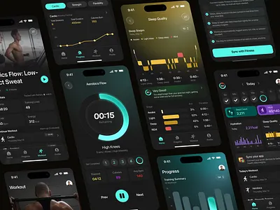 Fitness Tracker App app design athlete clean design diet fitness app health app interface mobile app mobile design mobile ui saas sleep tracker ui ux wealness app workout