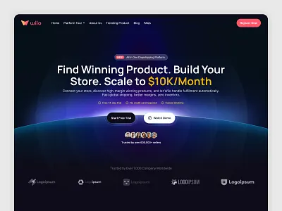CRO Focused Dropshipping SaaS Landing Page branding cro dailyui dark ui design design website dropshipping graphic design illustration landing page ui ui kit ux web webdesigner