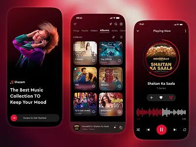 Music Player UI app dark design gradient home icon list mobile mobile app mobile app design mobile design modern music music ui palylist player song ui ux web