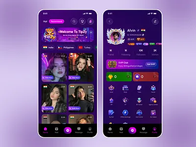 Live Voice Chat & Social Room App gaming ui live chat live chat app live streaming app mobile app social app social media social media app voice call voice chat app voice room voice room app